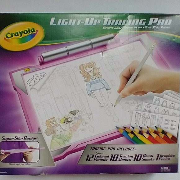 Crayola Light Up Tracing Pad Bright LED Power in an Ultra Thin Tablet - Pink - Picture 1 of 7